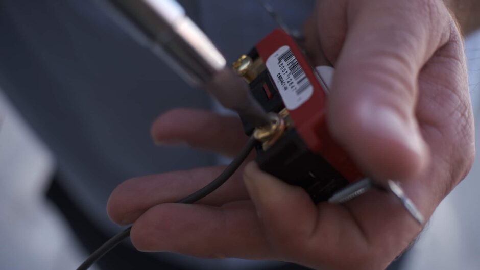 Electrician working on wiring